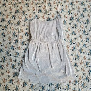 Metallic Gold Ribbed Mini Dress